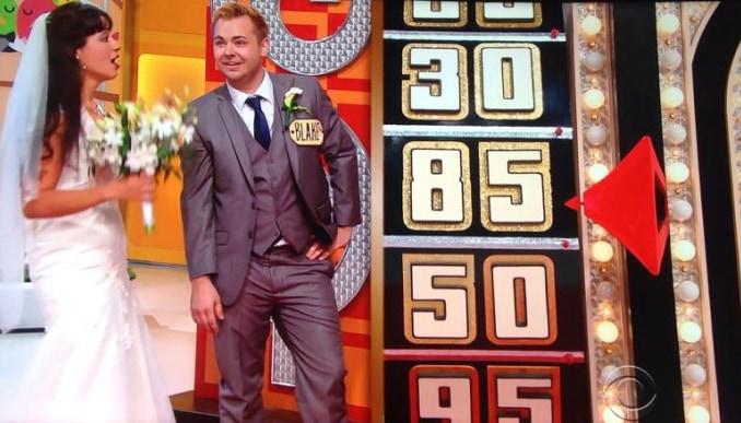 Claudia and I spinning the big wheel on price is right